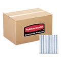 Bulk Savings Pricing 2 | Rubbermaid Commercial HYGEN 2134283 12 in. x 12 in. Disposable Microfiber Cleaning Cloths - White/Blue Stripe (600/Carton) image number 0