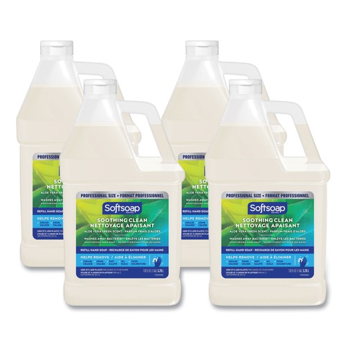 Softsoap 01900 1 Gallon Liquid Hand Soap Refill with Aloe - Unscented (4/Carton) image number 0