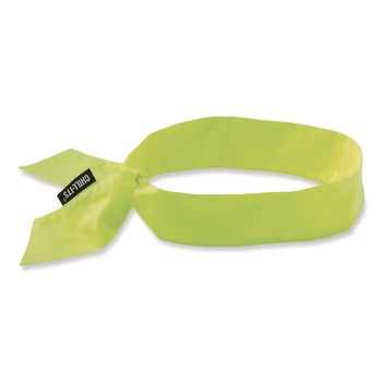 Ergodyne Chill-Its 6700 Cooling Bandana Polymer Tie Headband, One Size Fits Most, Lime
