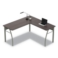 Cleaning & Janitorial Supplies | Linea Italia LITTR737MOC Trento Line 59.13 in. x 59.13 in. x 29.5 in. L-Shaped Desk - Mocha/Gray image number 5