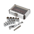  | Sunex 9723 13-Piece 1/4 in. Drive Universal Spline Socket Set with Mini-Flex Head Ratchet image number 2