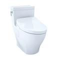TOTO MW6263056CEFGA#01 WASHLETplus Aimes 1-Piece Elongated 1.28 GPF Toilet with Auto Flush S550e Bidet Seat (Cotton White) image number 0