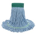 Cleaning & Janitorial Supplies | Boardwalk BWK502BLCT 5 in. Headband Super Loop Cotton/Synthetic Fiber Wet Mop Head - Blue, Medium (12/Carton) image number 1