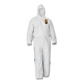 Bib Overalls | KleenGuard 38938 A35 Liquid and Particle Protection Coveralls Hooded - Large, White (25/Carton) image number 0