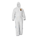 Bib Overalls | Ansell 38938 A35 Liquid and Particle Protection Coveralls Hooded - Large, White (25/Carton) image number 0