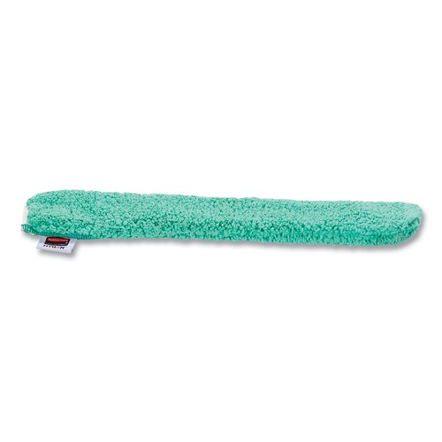 Rubbermaid Commercial HYGEN FGQ85100GR00 HYGEN 22.7 in. x 3.25 in. Quick-Connect Microfiber Dusting Wand Sleeve - Green image number 0