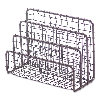 Universal Vintage Wire Mesh 3-Section DL/Legal Size 6.63 in. x 2.88 in. x 5.13 in. File and Letter Sorter - Vintage Bronze