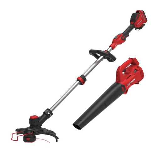 Outdoor Power Combo Kits | Craftsman CMCK279D1 V20 Brushed Lithium-Ion 10 in. Cordless Weedwacker String Trimmer and Blower Combo Kit (2 Ah) image number 0