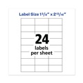 Office Jansan | Avery 05363 1.38 in. x 2.81 in. Copier Mailing Labels - White (24/Sheet, 100 Sheets/Box) image number 6