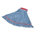 Labor Day Sale! Save $30 off $199! | Rubbermaid Commercial FGC15306BL00 Swinger Loop Cotton/Synthetic Wet Mop Heads - Large Blue (6/Carton) image number 1