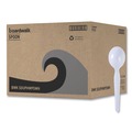 Cutlery | Boardwalk BWKSOUPHWPSWH Heavyweight Polystyrene Soup Spoons - White (1000/Carton) image number 2