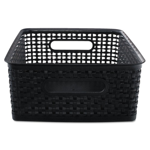 Office Jansan | Advantus 40327 14.25 in. x 10.25 in. x 4.75 in. Weave Bins - Black (2/Pack) image number 0