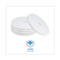 Cleaning Cloths | Boardwalk BWK4019WHI 19 in. Diameter Polishing Floor Pads - White (5/Carton) image number 3