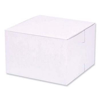 SCT 6 in. x 6 in. x 4 in. Paper Standard Bakery Boxes - White (250/Carton)