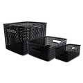 Office Jansan | Advantus 40329 13.63 in. x 10.75 in. x 9 in. Weave Bins - Black (3/Pack) image number 0