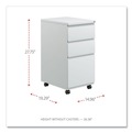  | Alera ALEPBBBFLG 3-Drawers Box/Box/File Legal/Letter Left/Right 14.96 in. x 19.29 in. x 27.75 in. Pedestal File Drawer with Full-Length Pull - Light Gray image number 5