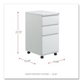  | Alera ALEPBBBFLG 14.96 in. x 19.29 in. x 27.75 in. 3-Drawers: Box/Box/File Legal/Letter Left/Right File Pedestal with Full-Length Pull - Light Gray image number 5