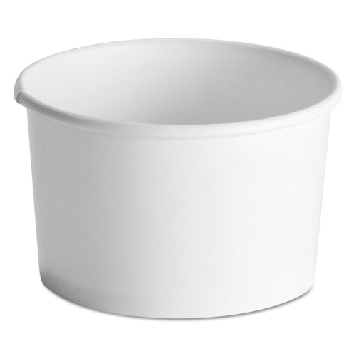 Food Trays, Containers, and Lids | Chinet 71037 Squat Paper 8 oz. - 10 oz. Streetside Design Food Containers - White (1000/Carton) image number 0
