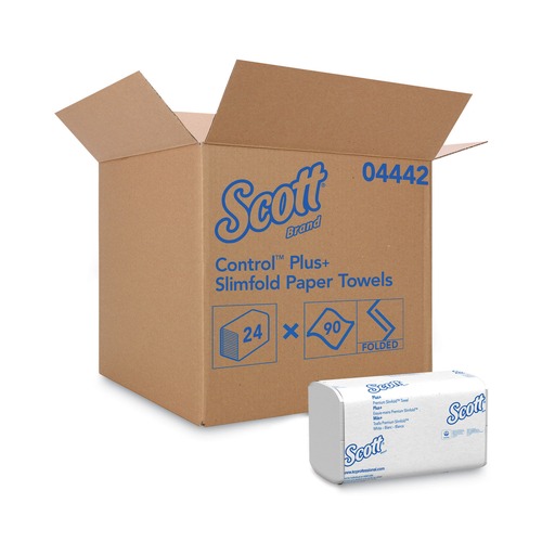 Scott 04442 7-1/2 in. x 11-3/5 in. Control Slimfold Towels - White (90/Pack 24 Packs/Carton) image number 0