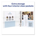 Office Jansan | Avery 09301 3 EZD Rings 1 in. Capacity 11 in. x 8.5 in. Durable View Binder with DuraHinge - White image number 4
