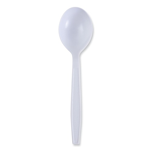 Cutlery | Boardwalk BWKSSHWPPWIW Heavyweight Wrapped Polypropylene Soup Spoon - White (1000/Carton) image number 0