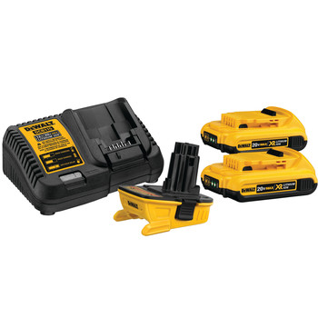 BATTERY AND CHARGER STARTER KITS | Dewalt DCA2203C 20V MAX Lithium-Ion Battery/Charger/Adapter Kit for 18V Cordless Tools with 2 Batteries (2 Ah)