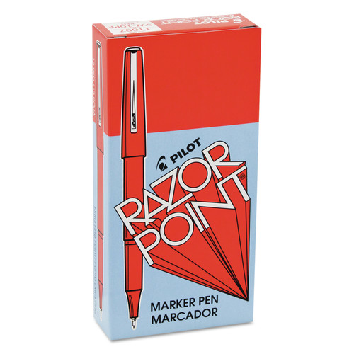 Office Jansan | Pilot 11007 0.3 mm Razor Point Fine Line Porous Point Pen - Extra-Fine, Red (Dozen) image number 0