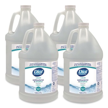 Dial Professional 1 Gallon Antibacterial Liquid Hand Soap for Sensitive Skin Refill - Light Floral Scent (4/Carton)