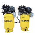 Stationary Air Compressors | EMAX ESP10A120V1 Two E450 Series 10 HP 120 gal. 2 Stage Pressure Lubricated Single Phase 78 CFM @100 PSI Solo Mounted Alternating Patented SILENT Air Compressor image number 0