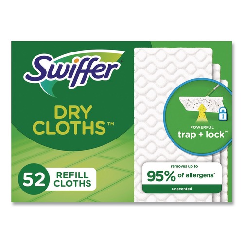 Cleaning Cloths | Swiffer 81216 10.4 in. x 8 in. Dry Refill Cloths - White (156/Carton) image number 0