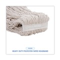 Mops | Boardwalk BWK432C 32 oz. Cotton Loop Web/Tailband Premium Standard Mop Head - White (12/Carton) image number 6