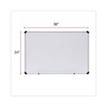 White Boards | Universal UNV43723 36 in. x 24 in. Modern Melamine Dry Erase Board - White Surface, Aluminum Frame image number 2