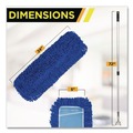 Mops | Gritt Commercial GRI17424T 24 in. x 5 in. 72 in. Silver Aluminum Handle Microfiber Dust Mop Set with Telescopic Handle - Blue (1-Kit) image number 4