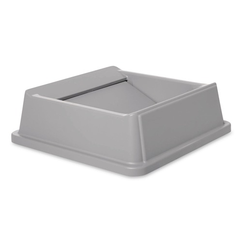 Trash & Waste Bins | Rubbermaid Commercial FG266400GRAY 20.13 in. Plastic Untouchable Square Swing Top Lid - Gray image number 0