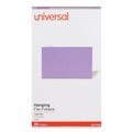  | Universal UNV14220 Deluxe Bright Color Legal Size 1/5-Cut Tab Hanging File Folders - Violet (25/Box) image number 0