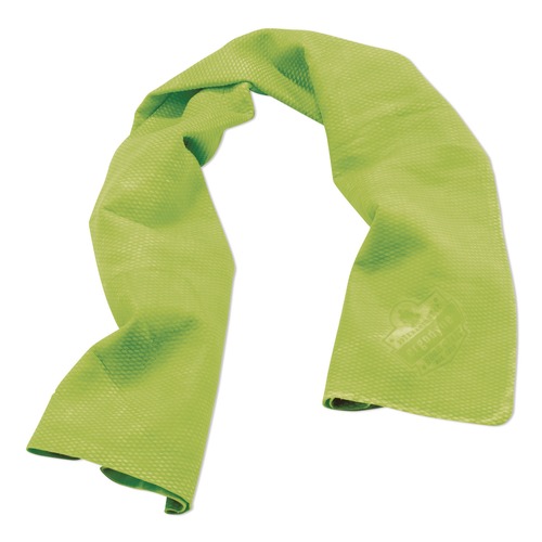 Cooling Gear | Ergodyne 12439 Chill-Its 6602 29.5 in. x 13 in. One Size Fits Most Evaporative PVA Cooling Towel - Hi-Vis Lime image number 0