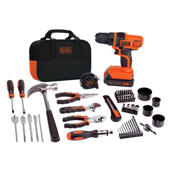 POWER TOOLS | Black & Decker LDX120PK 20V MAX Lithium-Ion 3/8 in. Cordless Drill Driver Kit with 68-Piece Project Set (3 Ah)