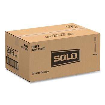 SOLO Impress Heavyweight Full-Length Polystyrene Fork - White (100/Box, 10 Boxes/Carton)