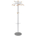 | Alba PMWAVE 18.88w x 14d x 68.5h Wavy Six Hangers/Two Knobs/Four Hooks Coat Tree - Silver/Wood image number 0