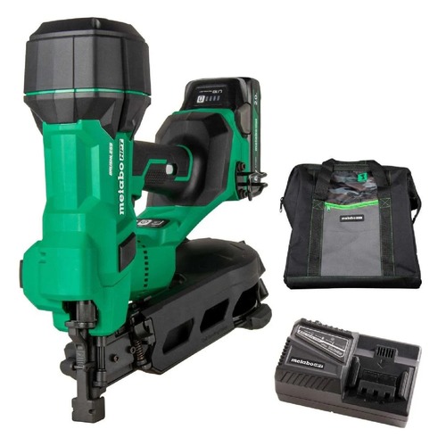 Coil Nailers | Metabo HPT NV1845DAM 18V MultiVolt Lithium-Ion Cordless Coil Roofing Nailer Kit (2 Ah) image number 0