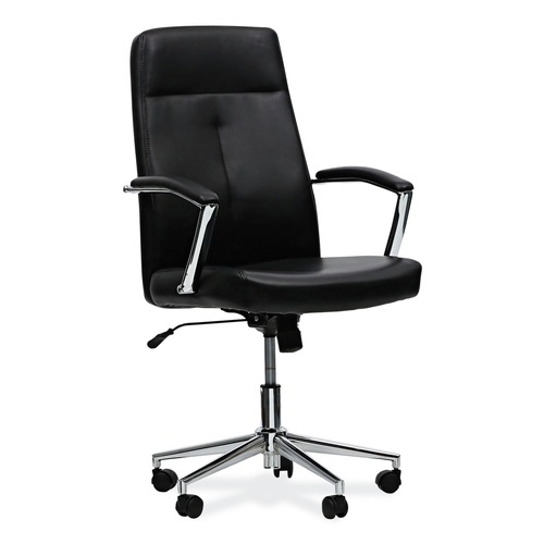 Office Chairs | Alera ALEWS4116 18.19 in. to 21.93 in. Seat Height Leather Task Chair Supports Up to 275 lb - Black Seat/Black Back image number 0