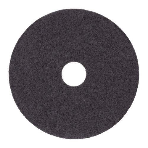 Sponges & Scrubbers | Boardwalk BWK4012BLA 12 in. Diameter Stripping Floor Pads - Black (5/Carton) image number 0