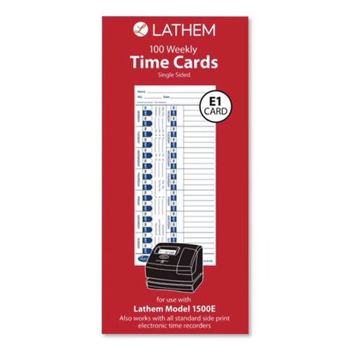Office & Office Supplies | LZB E100 4 x 9 One Side Time Clock Cards for Lathem Time E Series (100/Pack) image number 0