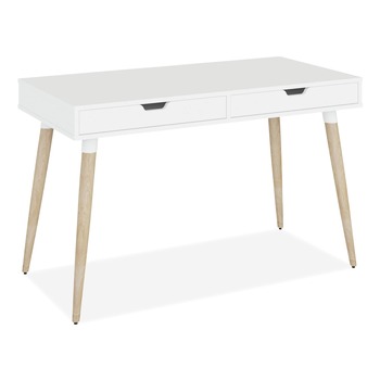 Alera ALEWSS4824WB 47.24 in. x 23.62 in. x 29.53 in. Scandinavian Writing Desk - White/Beigewood