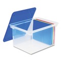 Office & Office Supplies | Storex 61508U04C 13.9 in. x 18.3 in. x 10.6 in. Letter/Legal Files Tote with Comfort Edges - Blue/Clear (4/Carton) image number 2