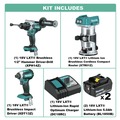 Combo Kits | Makita XT291T-XTR01Z-BNDL 18V LXT Brushless Lithium-Ion Cordless Hammer Drill Driver and Impact Driver Combo Kit with 2 Batteries and Compact Router Bundle (5 Ah) image number 1