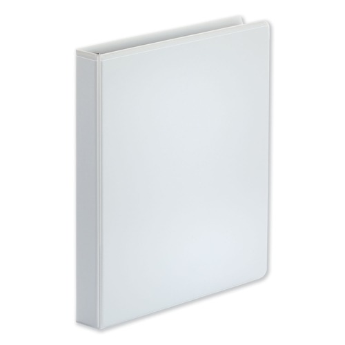 Office Jansan | Universal UNV30712 1 in. Capacity 11 in. x 8.5 in. 3 Rings Deluxe Easy-to-Open D-Ring View Binder - White image number 0
