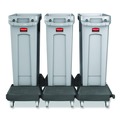 Trash & Waste Bins | Rubbermaid Commercial FG354060GRAY 23 Gallon Rectangular Plastic Slim Jim Receptacle W/venting Channels - Gray image number 3