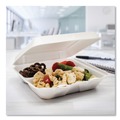 Food Trays, Containers, and Lids | Dart 80HT3R 3-Compartment 7.5 in. x 8 in. x 2.3 in. Foam Hinged Lid Containers - White (200/Carton) image number 6