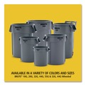 Trash & Waste Bins | Rubbermaid Commercial FG264360BLA 44 gal. Vented Round Plastic Brute Container - Black image number 9